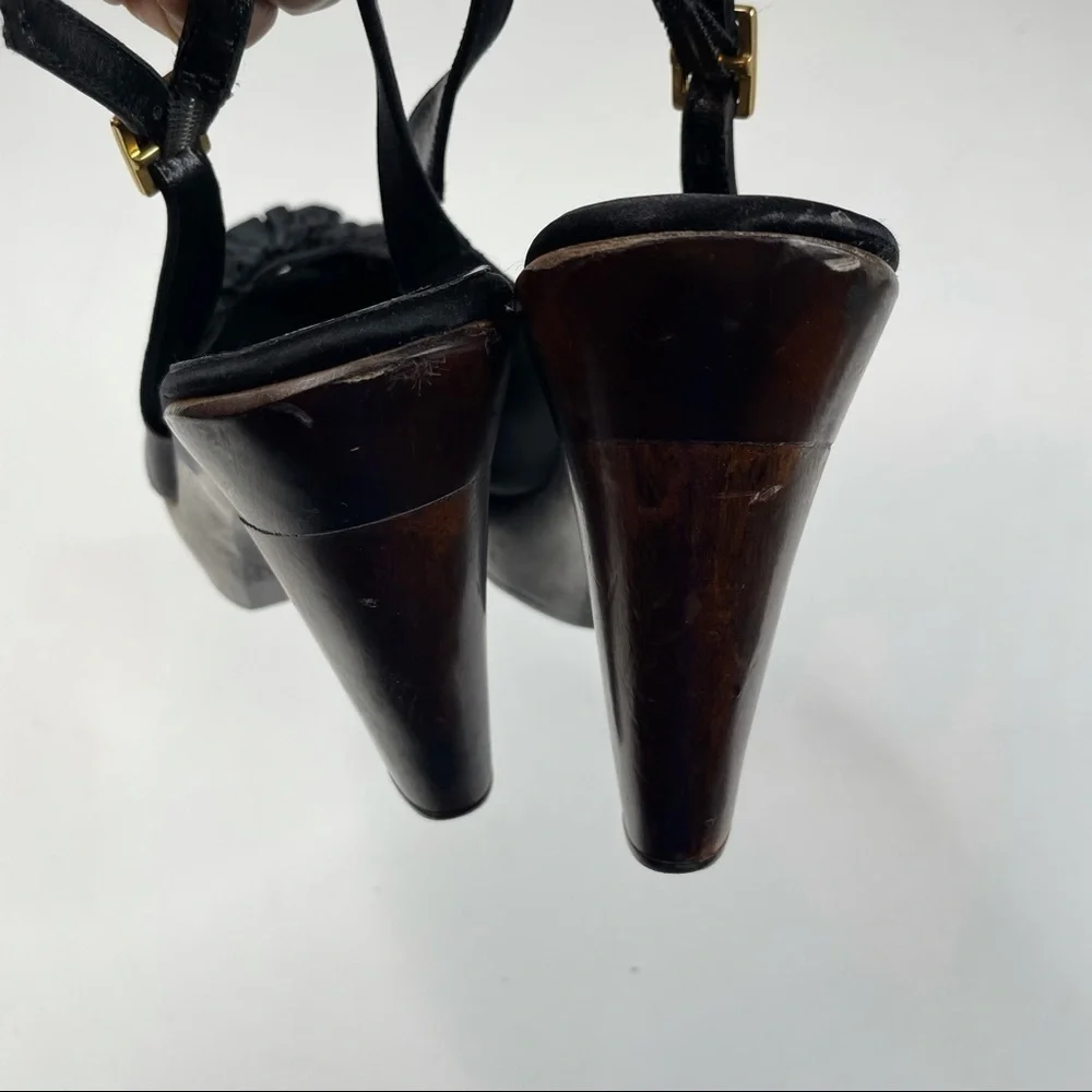 Loeffler Randall Slingback‎ Wood Heels Size 7